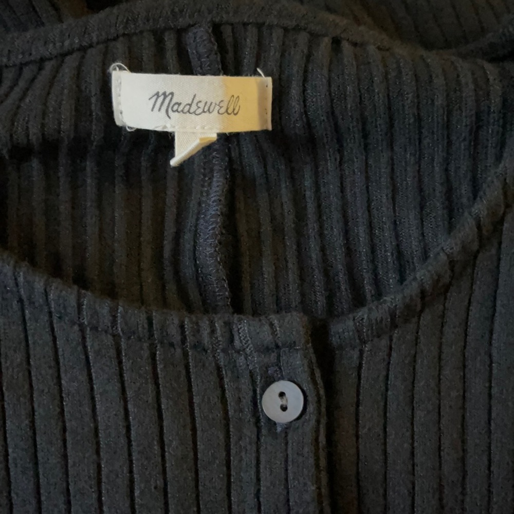 Madewell Button-Front Ribbed Mini Dress - Picture 8 of 10